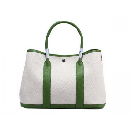 Hermes Garden Party 36cm Tragetasche Canvas Grün