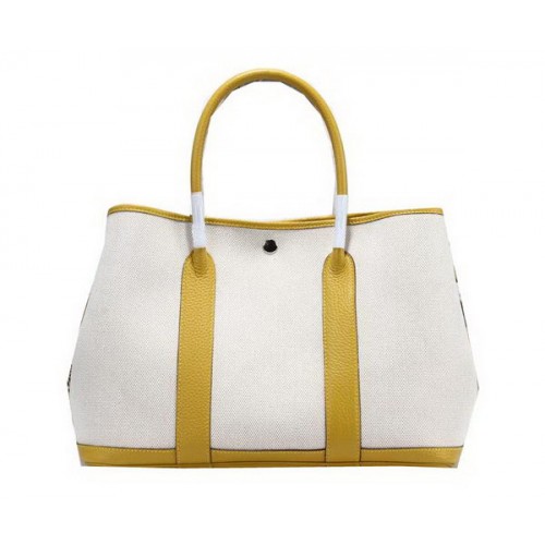 Hermes Garden Party 36cm Tragetasche Canvas Gelb