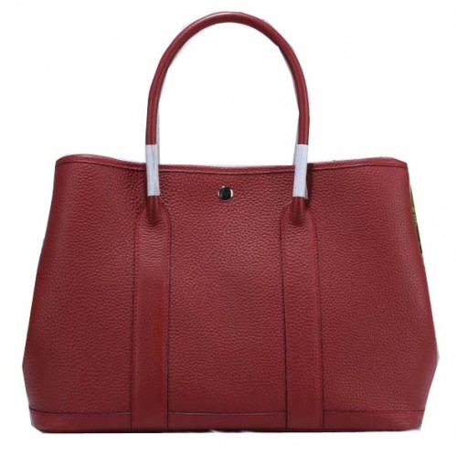 Hermes Garden Party 36cm Einkaufstasche aus genarbtem Leder Burgund