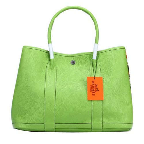 Hermes Garden Party 36cm Tragetasche genarbtes Leder grün