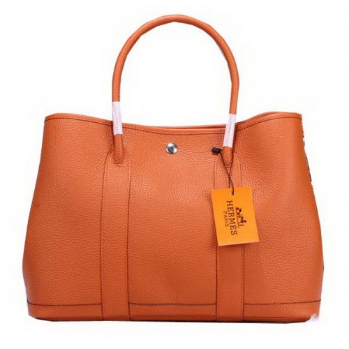 Hermes Garden Party 36cm Tragetasche genarbtes Leder orange