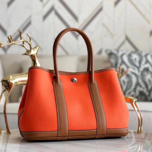Hermes Garden Party 36cm Tragetaschen Original Leder A3698 Orange