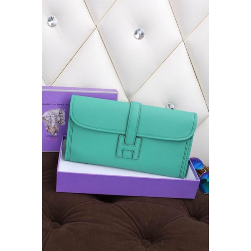 Hermes Jige Clutch Bag Kalbsleder H258 Grün