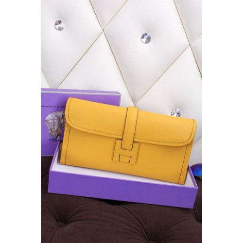 Hermes Jige Clutch Bag Kalbsleder H258 Zitrone
