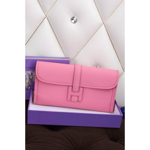 Hermes Jige Clutch Bag Kalbsleder H258 Pink