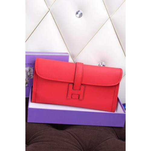 Hermes Jige Clutch Bag Kalbsleder H258 Rot
