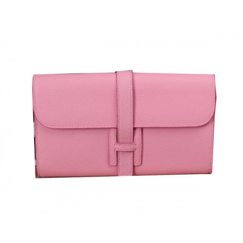 Hermes Jige Clutch Bag Kalbsleder H8057 Pink