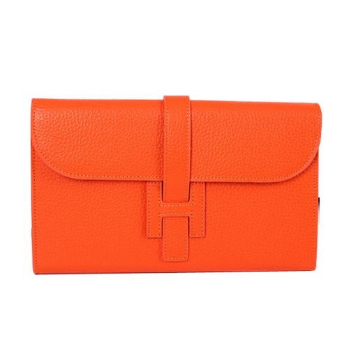 Hermes Jige Clutch Bag Kalbsleder HQ864 Orange