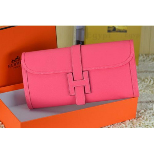 Hermes Jige Clutch Bag Kalbsleder Hellrot