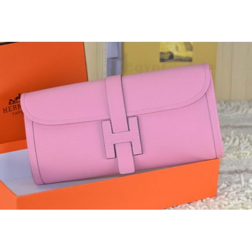 Hermes Jige Clutch Bag Kalbsleder Rosa