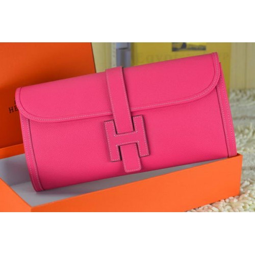 Hermes Jige Clutch Bag Kalbsleder Rose