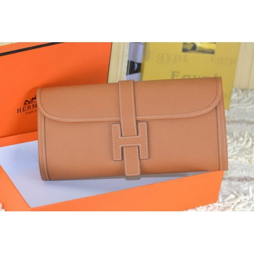 Hermes Jige Clutch Bag Kalbsleder Weizen