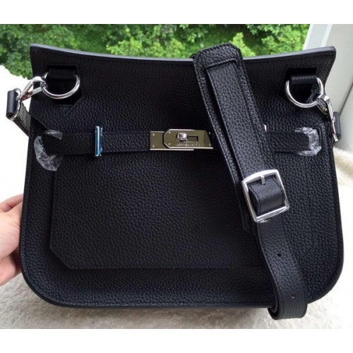 Hermes Jypsiere 31CM Umhängetasche Kalbsleder H0880 Schwarz
