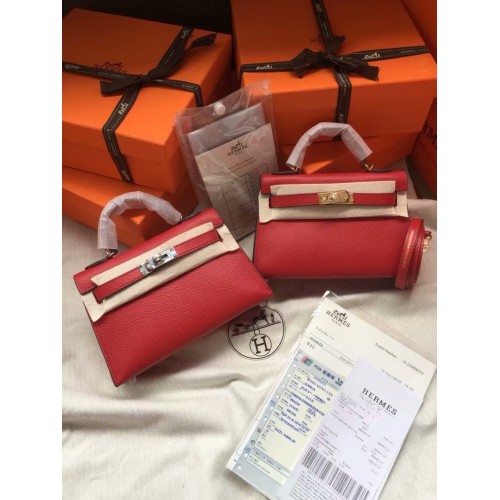 Hermes Kelly 19cm Umhängetaschen Epsom Leder KL19 Rot