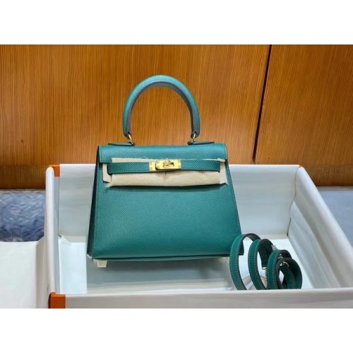 Hermes Kelly 20cm Umhängetaschen Epsom KL2750 See grün&gold
