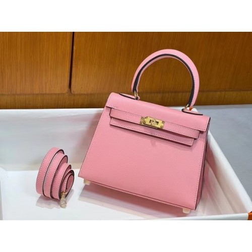 Hermes Kelly 20cm Schultertasche Epsom KL2750 pink&gold