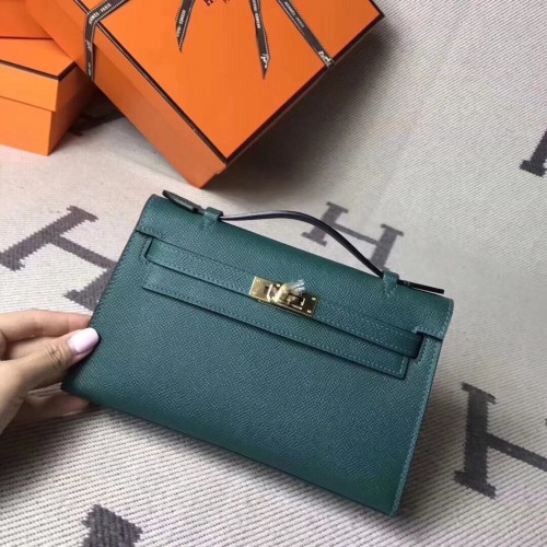 Hermes Kelly 22CM Tragetasche Original Epsom Leder KL22 Dunkelgrün