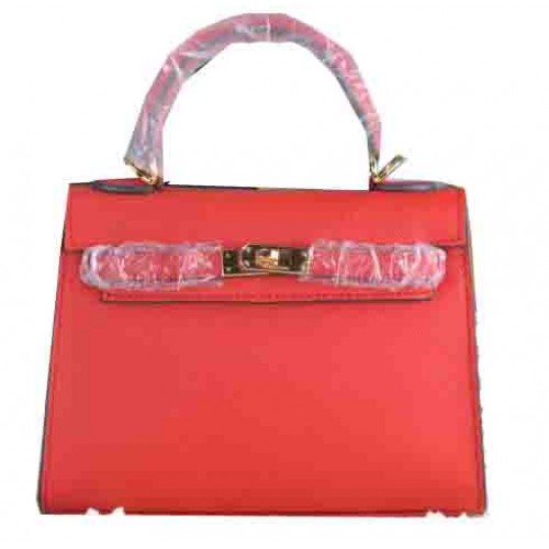 Hermes Kelly 22cm Einkaufstasche Kalbsleder Rot