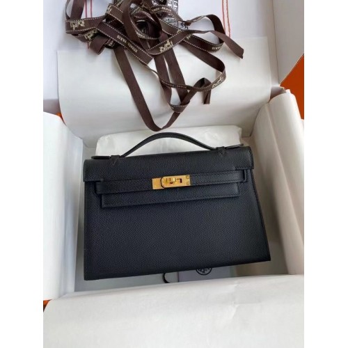 Hermes Kelly 22cm Tragetasche Original Leder KL22 Schwarz