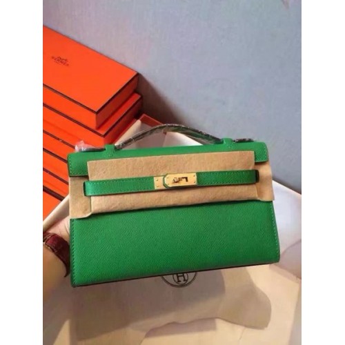 Hermes Kelly 22cm Tragetasche Original Leder KL22 Grün