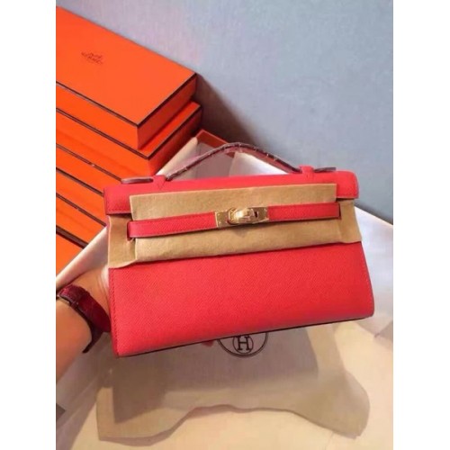 Hermes Kelly 22cm Tragetasche Original Leder KL22 Rot