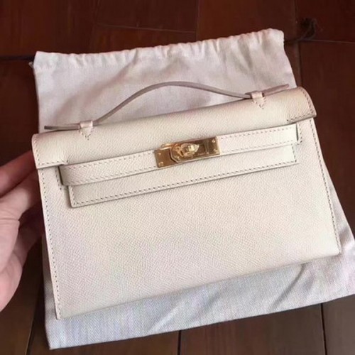 Hermes Kelly 22cm Tragetasche Original Leder KL22 Weiß