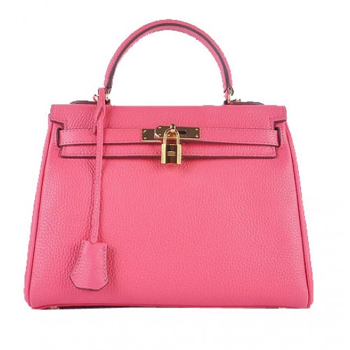 Hermes Kelly 28cm Umhängetaschen Rosy Grainy Leather Gold