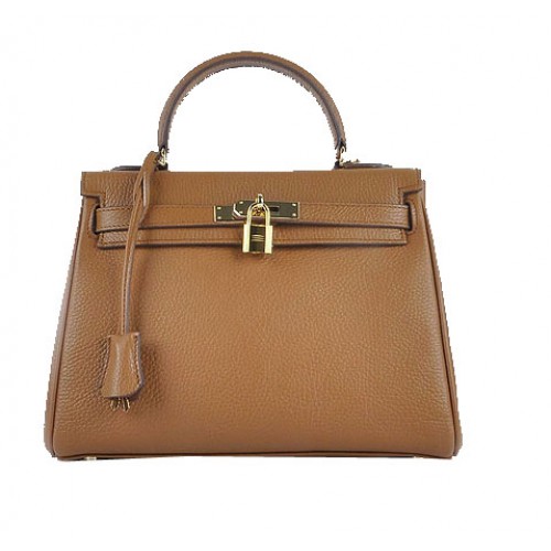 Hermes Kelly 28cm Umhängetaschen Weizenkörniges Leder Gold