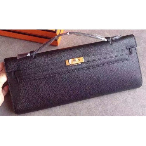 Hermes Kelly 31cm Clutch Epsom Leder KL31 Schwarz
