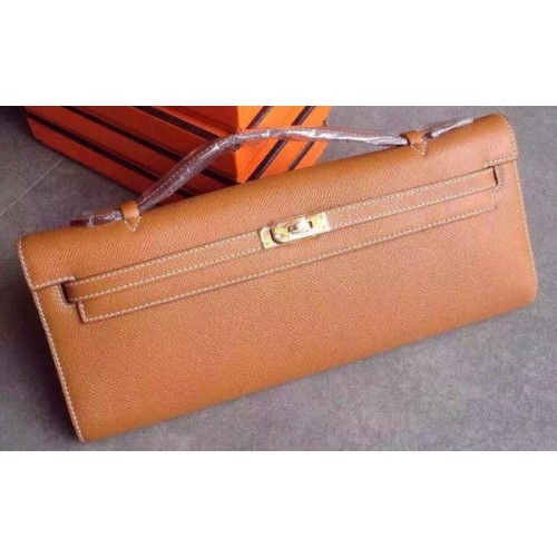 Hermes Kelly 31cm Clutch Epsom Leder KL31 Weizen