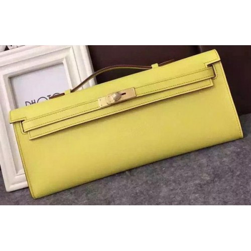 Hermes Kelly 31cm Clutch Epsom Leder KL31 Gelb