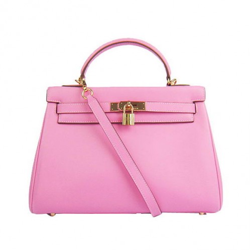 Hermes Kelly 32cm Taschen Togo Leder 6108 Rosa Golden