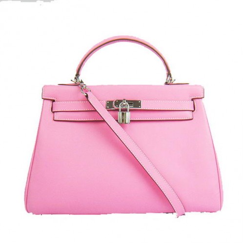 Hermes Kelly 32cm Taschen Togo Leder 6108 Rosa Silber