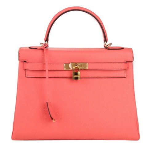 Hermes Kelly 32cm Umhängetasche Rosa Original Leder K32 Gold