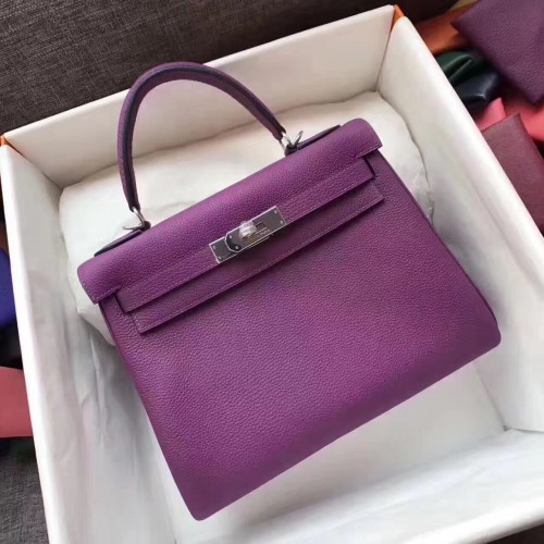 Hermes Kelly 32cm/28cm Umhängetasche TOGO Leder KY28 Lila