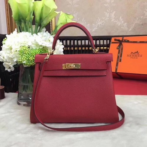 Hermes Kelly 32cm Umhängetasche TOGO Leder KY32 Rot