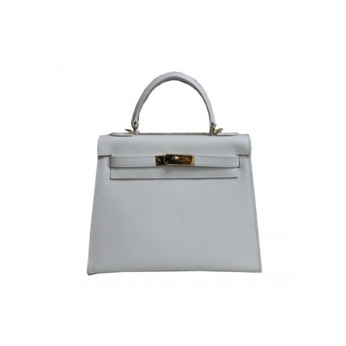 Hermes Kelly 32cm Umhängetasche Weiß Saffiano Leder K32 Gold