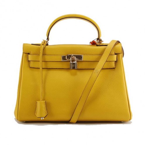 Hermes Kelly 32cm Togo Leder Handtaschen 6018 Gelb Golden