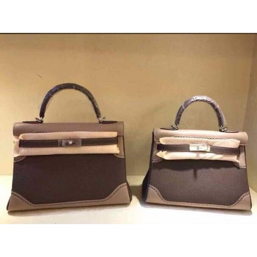 Hermes Kelly 32cm/28cm Tragetasche TOGO Leder KY28 gary