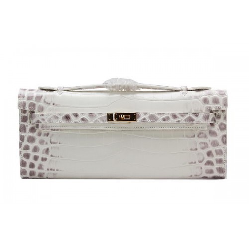Hermes Kelly Clutch Bag Krokoleder K1002 OffWhite