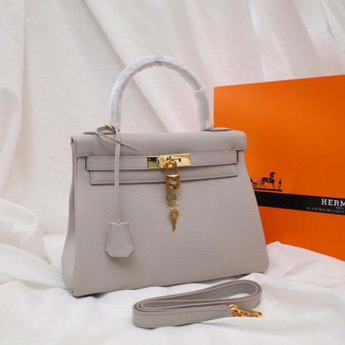 Hermes Kelly Umhängetasche Original TOGO Leder KY3255 Perlgrau