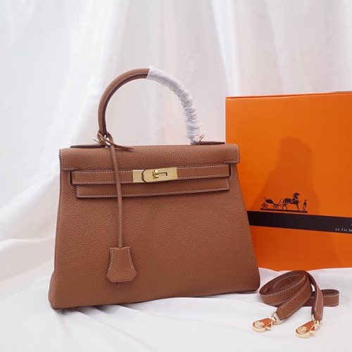 Hermes Kelly Umhängetasche Original TOGO Leder KY3255 braun