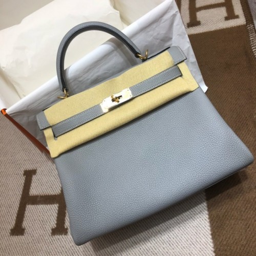 Hermes Kelly Umhängetasche Original TOGO Leder KY3255 hellblau