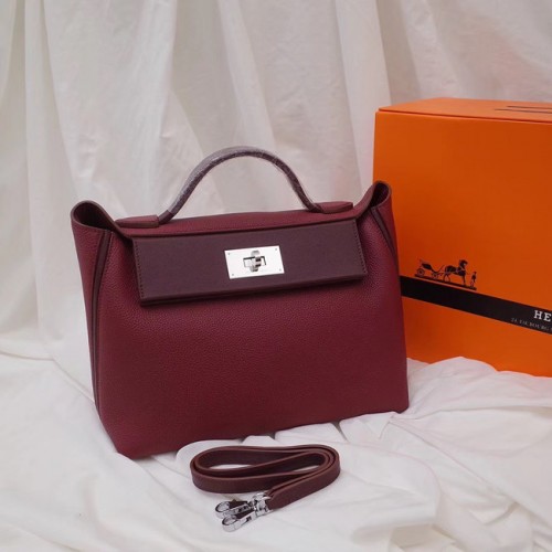 Hermes Kelly togo Tragetasche aus Leder H2424 Burgund