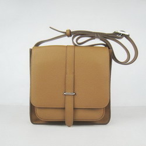 Hermes Light-Coffee Kuriertaschen aus Rindsleder H2811