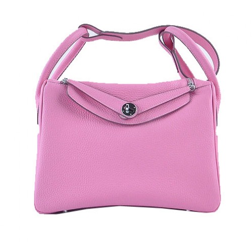 Hermes Lindy 30CM Umhängetasche aus genarbtem Leder H6207 Pink
