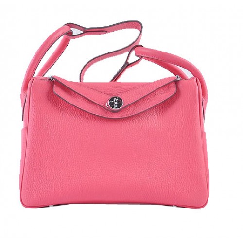Hermes Lindy 30CM Umhängetasche aus genarbtem Leder H6207 Rose
