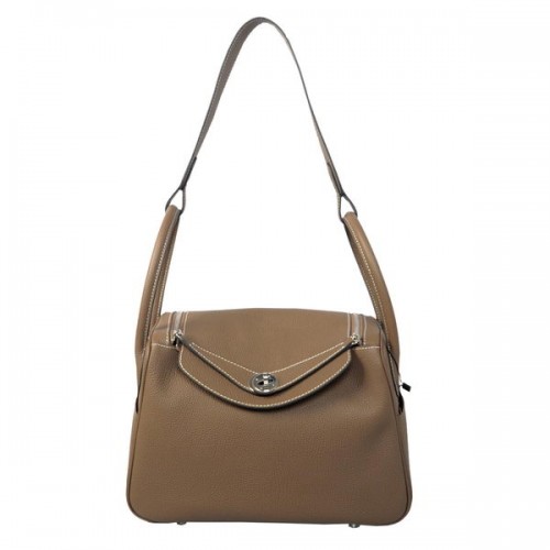 Hermes Lindy 30CM Havanne Umhängetasche Grau