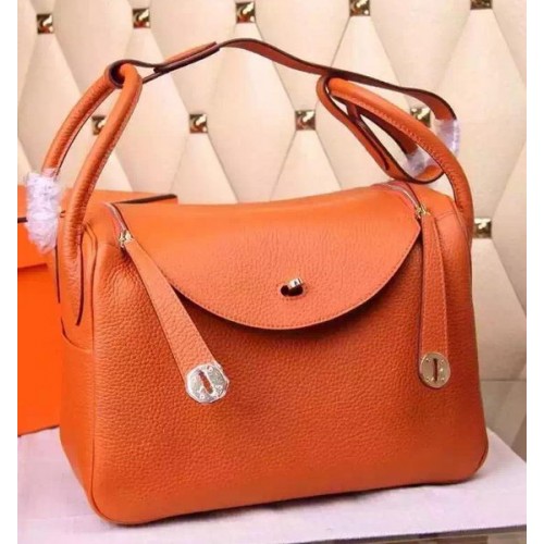 Hermes Lindy 30CM Leder Umhängetasche H0881 Orange