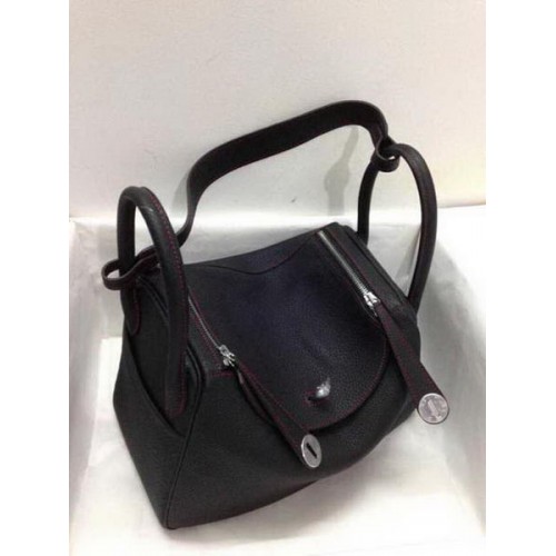 Hermes Lindy 30CM Original Leder Umhängetasche HLD30 Schwarz
